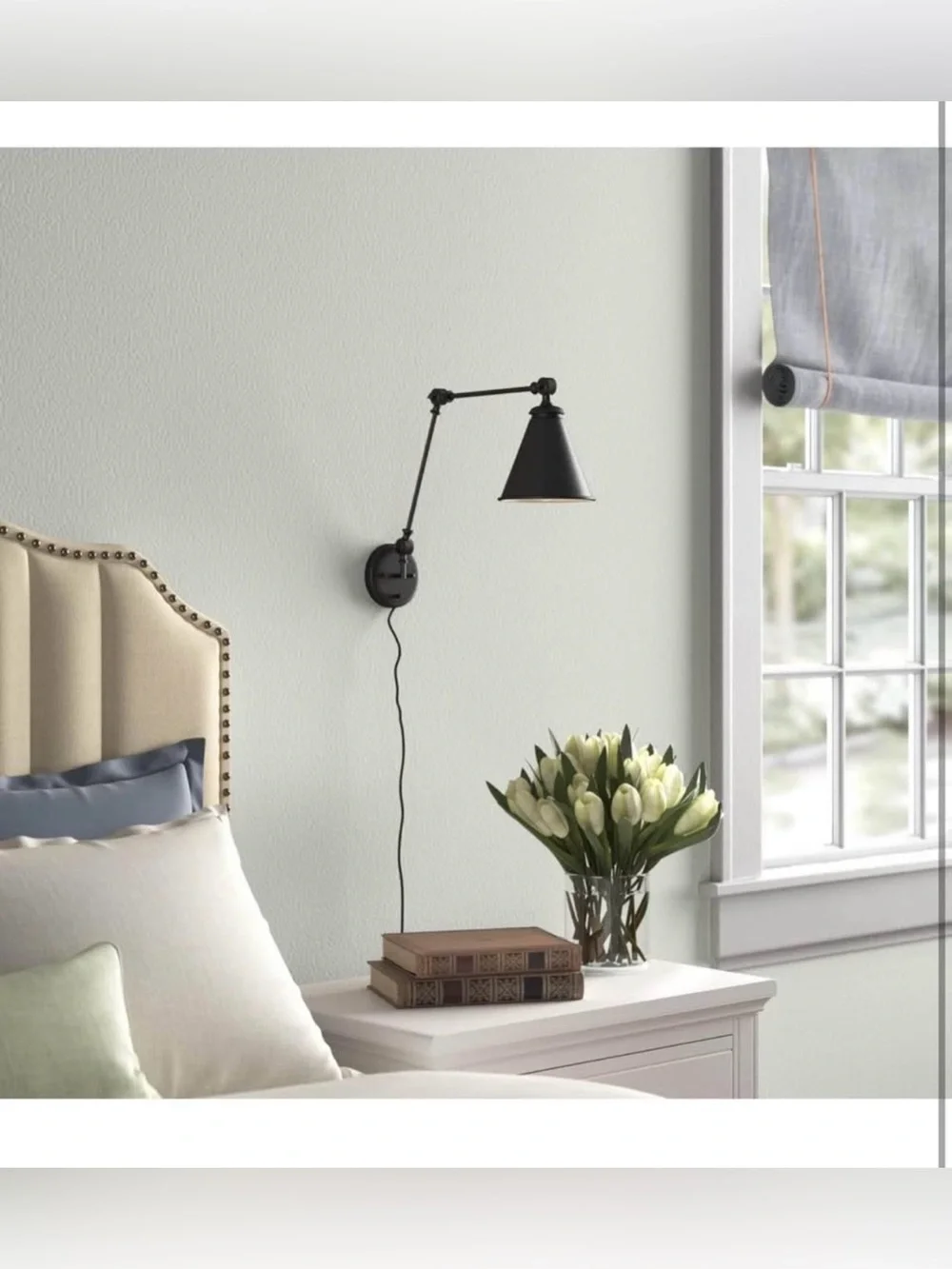 Vintage Adjustable Swing Arm Wall Lamp – Foldable Black Wall Light